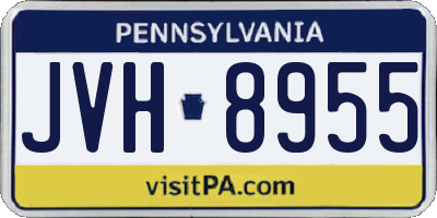 PA license plate JVH8955