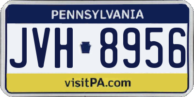 PA license plate JVH8956