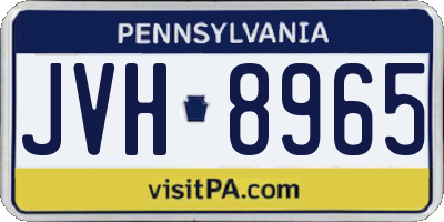 PA license plate JVH8965