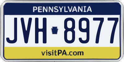PA license plate JVH8977