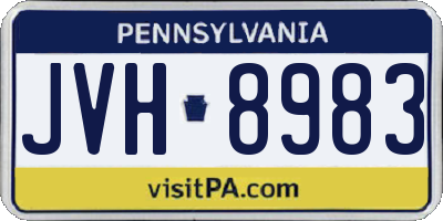 PA license plate JVH8983