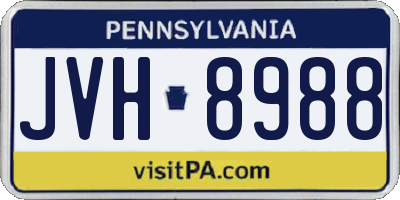 PA license plate JVH8988