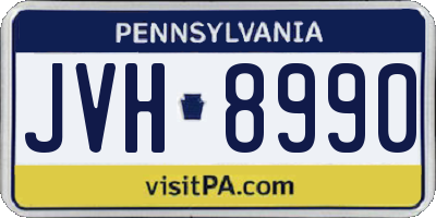 PA license plate JVH8990