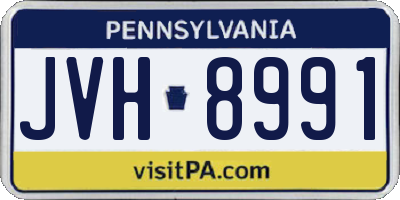 PA license plate JVH8991