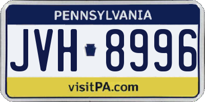 PA license plate JVH8996