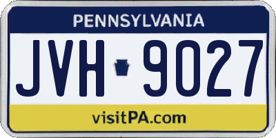 PA license plate JVH9027