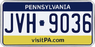 PA license plate JVH9036