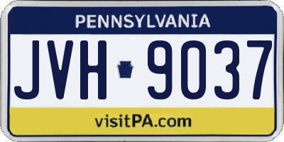 PA license plate JVH9037