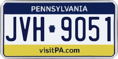 PA license plate JVH9051