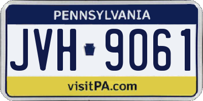 PA license plate JVH9061