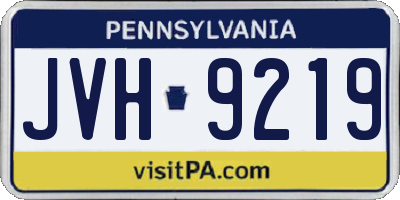 PA license plate JVH9219