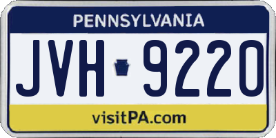 PA license plate JVH9220