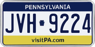 PA license plate JVH9224