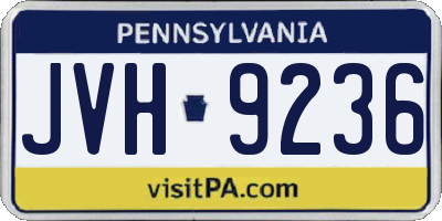 PA license plate JVH9236