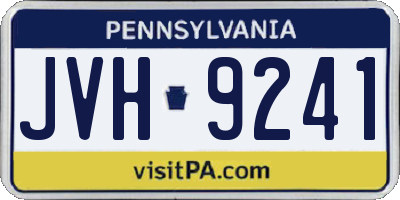 PA license plate JVH9241