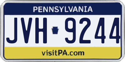 PA license plate JVH9244