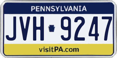 PA license plate JVH9247
