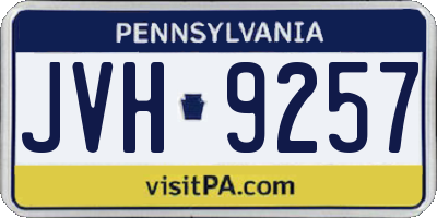 PA license plate JVH9257