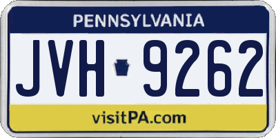 PA license plate JVH9262