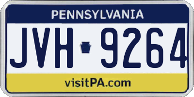 PA license plate JVH9264