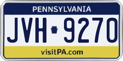 PA license plate JVH9270