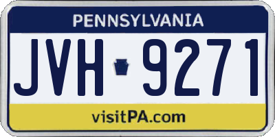 PA license plate JVH9271