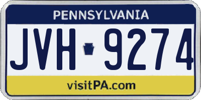 PA license plate JVH9274