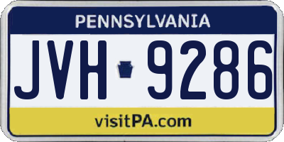 PA license plate JVH9286