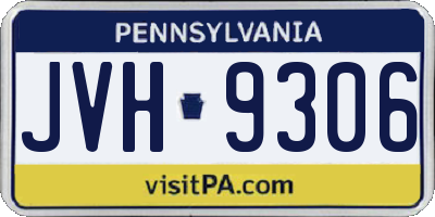 PA license plate JVH9306