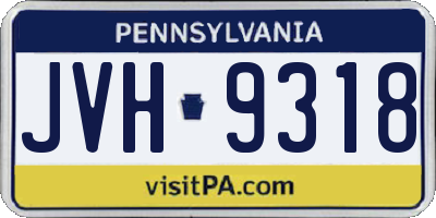 PA license plate JVH9318