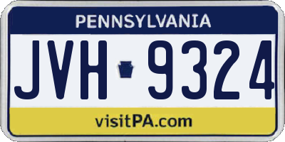 PA license plate JVH9324
