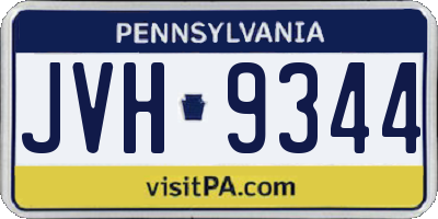 PA license plate JVH9344