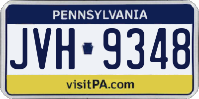 PA license plate JVH9348