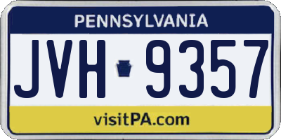 PA license plate JVH9357