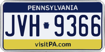 PA license plate JVH9366