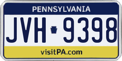 PA license plate JVH9398