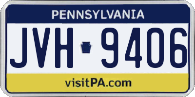 PA license plate JVH9406