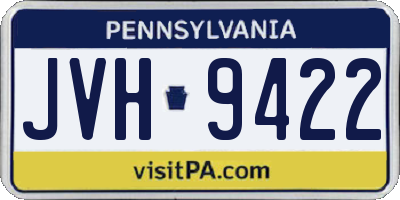 PA license plate JVH9422