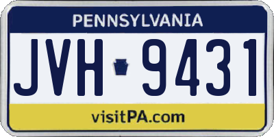 PA license plate JVH9431