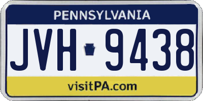 PA license plate JVH9438