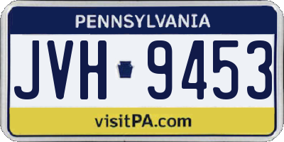 PA license plate JVH9453