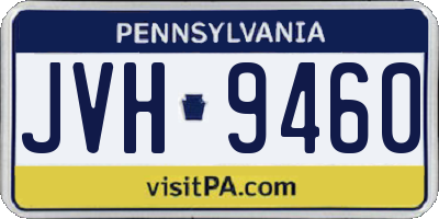 PA license plate JVH9460