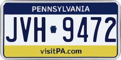 PA license plate JVH9472