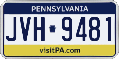 PA license plate JVH9481