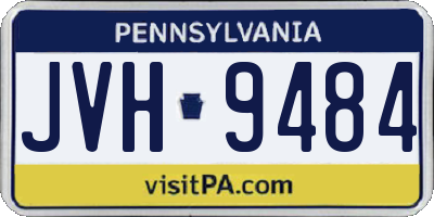 PA license plate JVH9484
