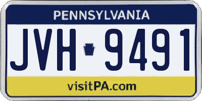 PA license plate JVH9491