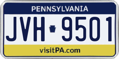 PA license plate JVH9501