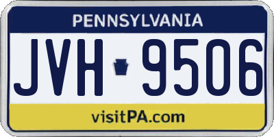 PA license plate JVH9506
