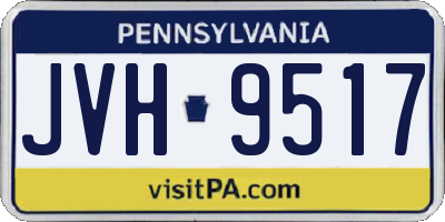 PA license plate JVH9517