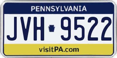 PA license plate JVH9522